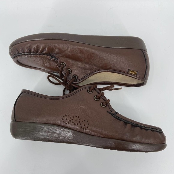 SAS Siesta Loafer Comfort Shoes Supple Leather Lace Up Brown Women's Size 8.5 - Picture 2 of 12